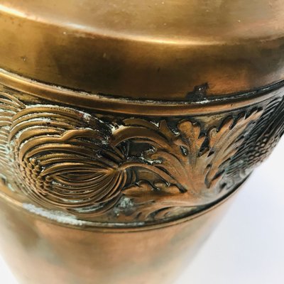 German Art Nouveau Wrought & Hammered Brass Vase from WMF, 1920s-JP-788450