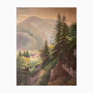 German Artist, Landscape, 1927, Oil on Canvas-FLW-1401995