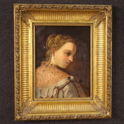 German Artist, Portrait of a Young Noblewoman, Late 19th Century, Oil on Canvas, Framed-RP-1812448