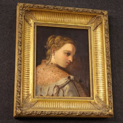 German Artist, Portrait of a Young Noblewoman, Late 19th Century, Oil on Canvas, Framed-RP-1812448