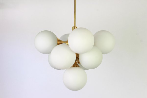 German Atomic Brass Chandelier by Kaiser, 1960s-UGR-1085579