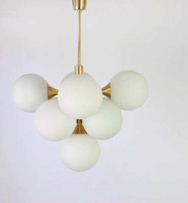 German Atomic Brass Chandelier by Kaiser, 1960s-UGR-1085579