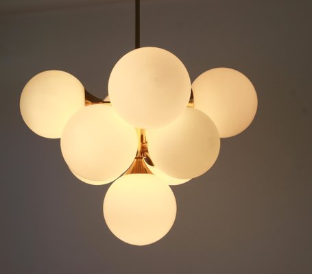 German Atomic Brass Chandelier by Kaiser, 1960s-UGR-1085579