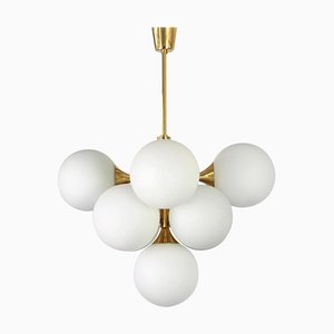 German Atomic Brass Chandelier by Kaiser, 1960s-UGR-1085579