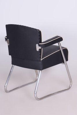 German Bauhaus Black Armchair in Leather, 1930s-WHY-1723730