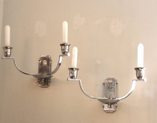 German Bauhaus Wall Lamps with Electric Candles, 1930s, Set of 2-SY-1777180