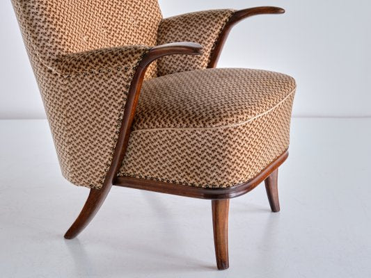 German Beech and Velvet Sculptural Armchairs by Adolf Wrenger, 1950s, Set of 2-FMT-1140625