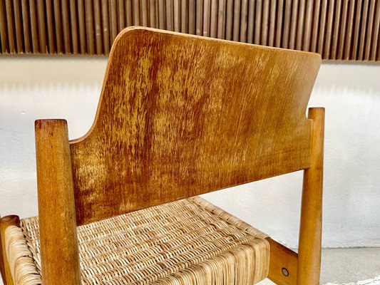 German Beech and Wicker SE 119 Dining Chairs by Egon Eiermann for Wilde + Spieth, 1950s, Set of 4-JP-1354528