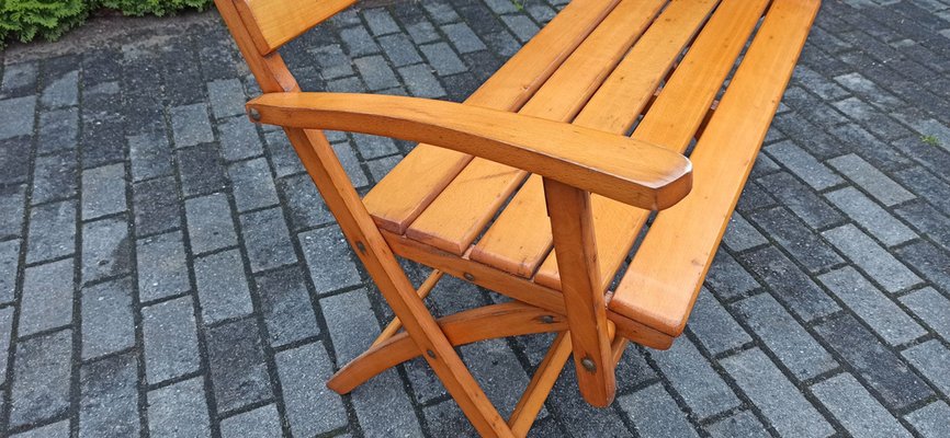 German Beech Folding Bench from Herlag, 1960s-WVA-1317803