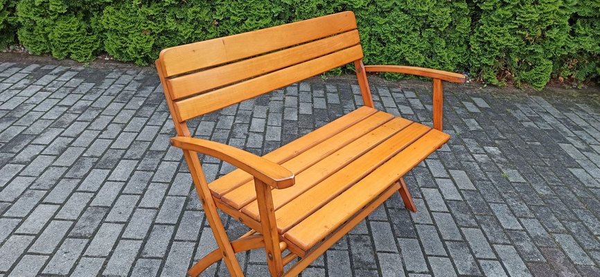 German Beech Folding Bench from Herlag, 1960s-WVA-1317803