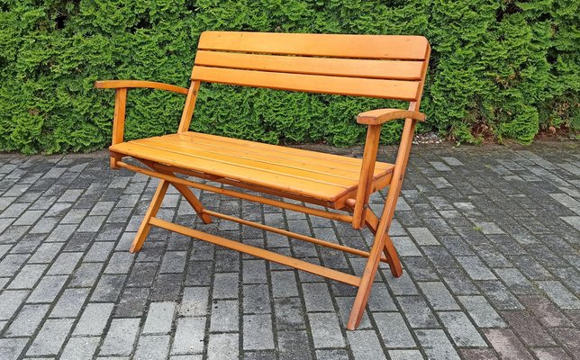 German Beech Folding Bench from Herlag, 1960s-WVA-1317803