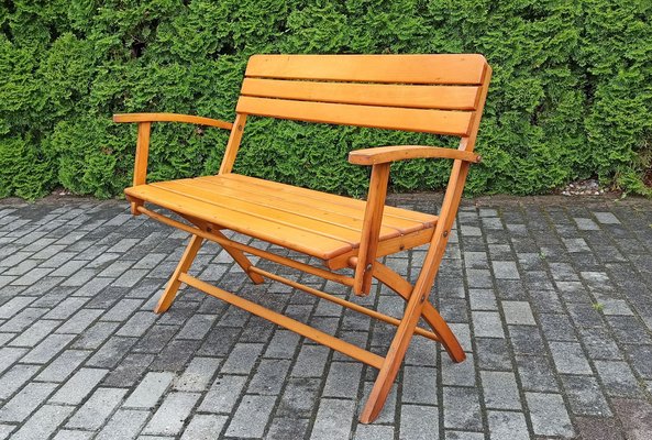 German Beech Folding Bench from Herlag, 1960s-WVA-1317803