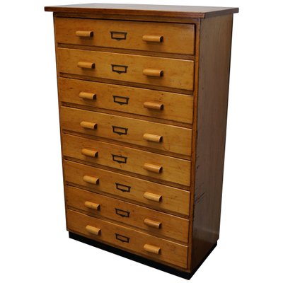 German Beech Industrial Apothecary Cabinet, Mid-20th Century-XO-994056