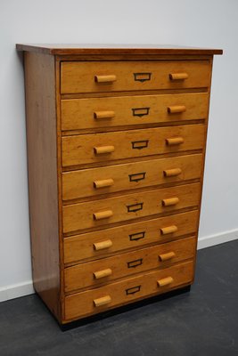 German Beech Industrial Apothecary Cabinet, Mid-20th Century-XO-994056