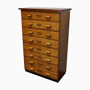 German Beech Industrial Apothecary Cabinet, Mid-20th Century-XO-994056