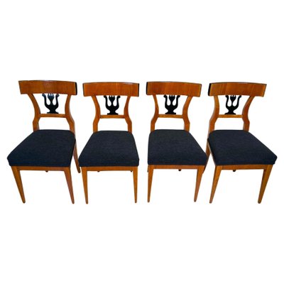 German Biedermeier Chairs in Cherry Veneer, 1830, Set of 4-NNB-1779725