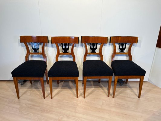 German Biedermeier Chairs in Cherry Veneer, 1830, Set of 4-NNB-1779725