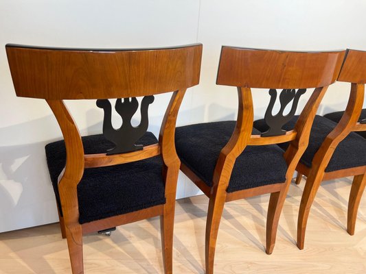 German Biedermeier Chairs in Cherry Veneer, 1830, Set of 4-NNB-1779725