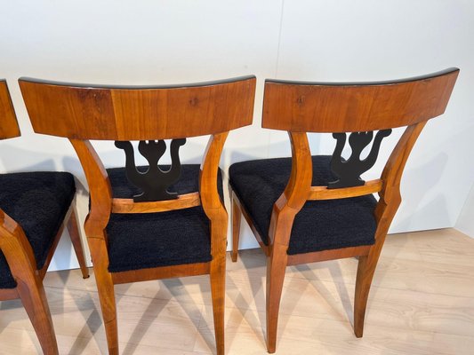 German Biedermeier Chairs in Cherry Veneer, 1830, Set of 4-NNB-1779725