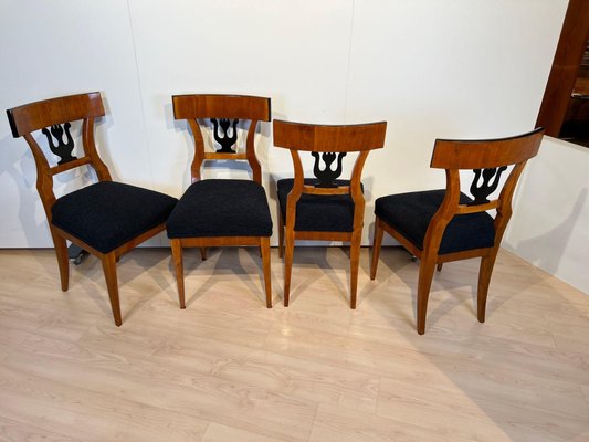 German Biedermeier Chairs in Cherry Veneer, 1830, Set of 4-NNB-1779725