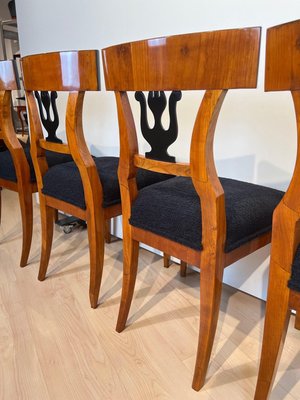 German Biedermeier Chairs in Cherry Veneer, 1830, Set of 4-NNB-1779725