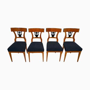 German Biedermeier Chairs in Cherry Veneer, 1830, Set of 4-NNB-1779725