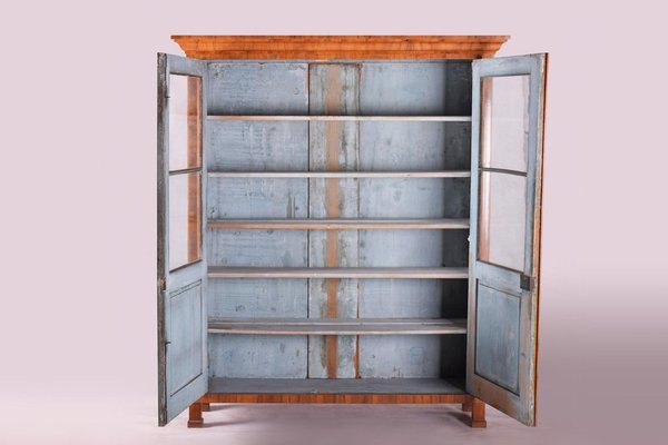 German Biedermeier Walnut Double Door Bookcase, 1830s-WHY-1767398