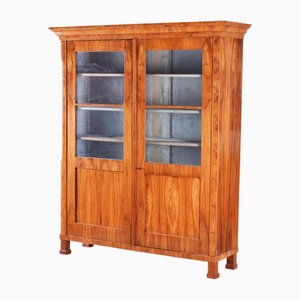 German Biedermeier Walnut Double Door Bookcase, 1830s-WHY-1767398