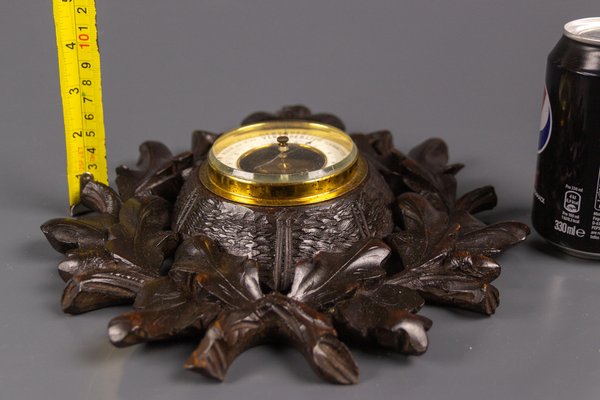 German Black Forest Barometer with Hand Carved Oak Leaves and Acorns, 1920s-KEG-1086506