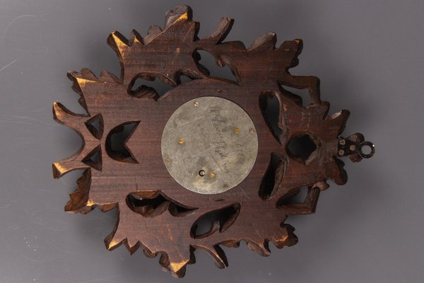 German Black Forest Barometer with Hand Carved Oak Leaves and Acorns, 1920s-KEG-1086506