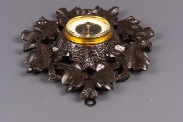 German Black Forest Barometer with Hand Carved Oak Leaves and Acorns, 1920s-KEG-1086506