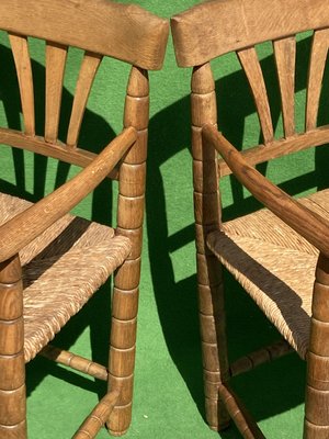 German Bobbin Turned Side Chairs with Rush Seats, Set of 2-BHG-1008756