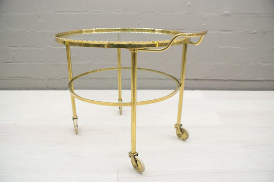 German Brass & Glass Trolley from Vereinigte Werkstätten München, 1950s