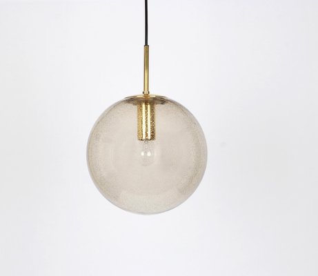 German Brass with Smoked Glass Ball Pendant from Limburg, 1970s-UGR-1086034