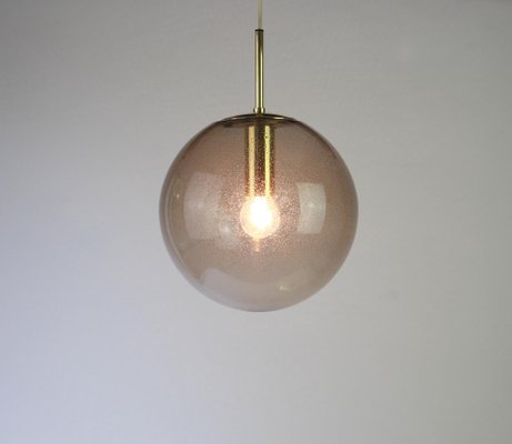 German Brass with Smoked Glass Ball Pendant from Limburg, 1970s-UGR-1086034