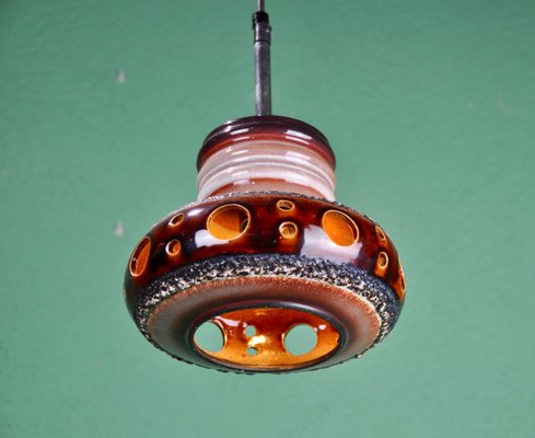 German Brown Ceramic Ceiling Lamp, 1960s-ROJ-623823