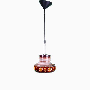 German Brown Ceramic Ceiling Lamp, 1960s-ROJ-623823