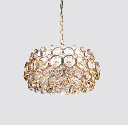 German Bubble Chandelier in Crystal & Gilt Brass by Gaetano Sciolari for Palwa, 1960s-DEK-990229