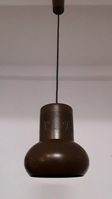 German Ceiling Lamp with Brown Metal Shade from W J Leuchten, 1980s-HOI-862255