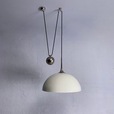 German Ceiling Light with Counterweight and Ceramic Screen by Florian Schulz, 1970s-VQG-1110332