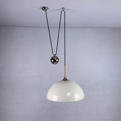 German Ceiling Light with Counterweight and Ceramic Screen by Florian Schulz, 1970s-VQG-1110332