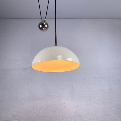 German Ceiling Light with Counterweight and Ceramic Screen by Florian Schulz, 1970s-VQG-1110332