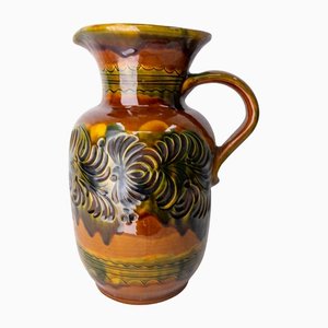 German Ceramic Pitcher with Decoration of Relief Leaves, 1960s-RIU-1167814