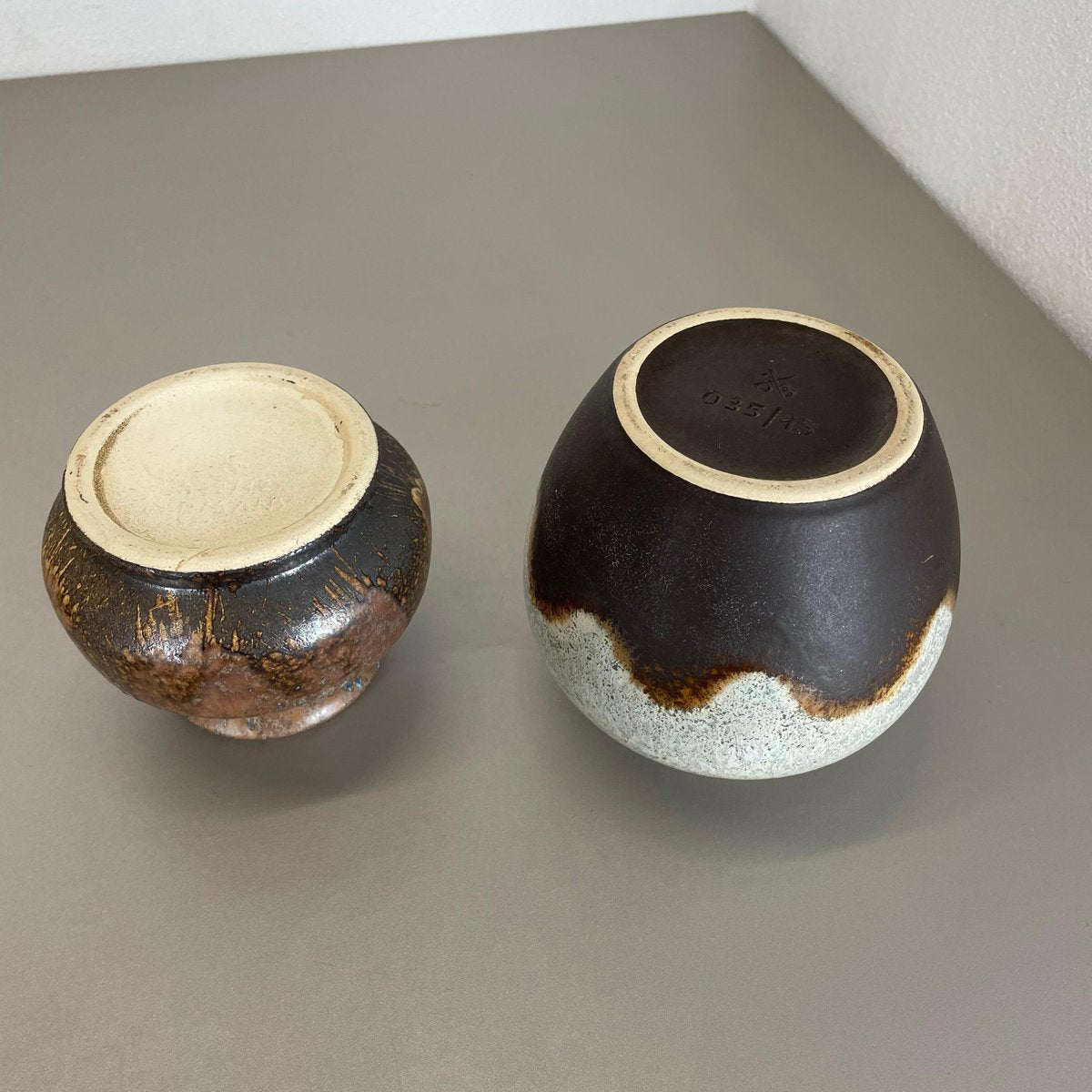 German Ceramic Pottery Lava Vases from Dümler and Breiden, 1960s, Set of 2