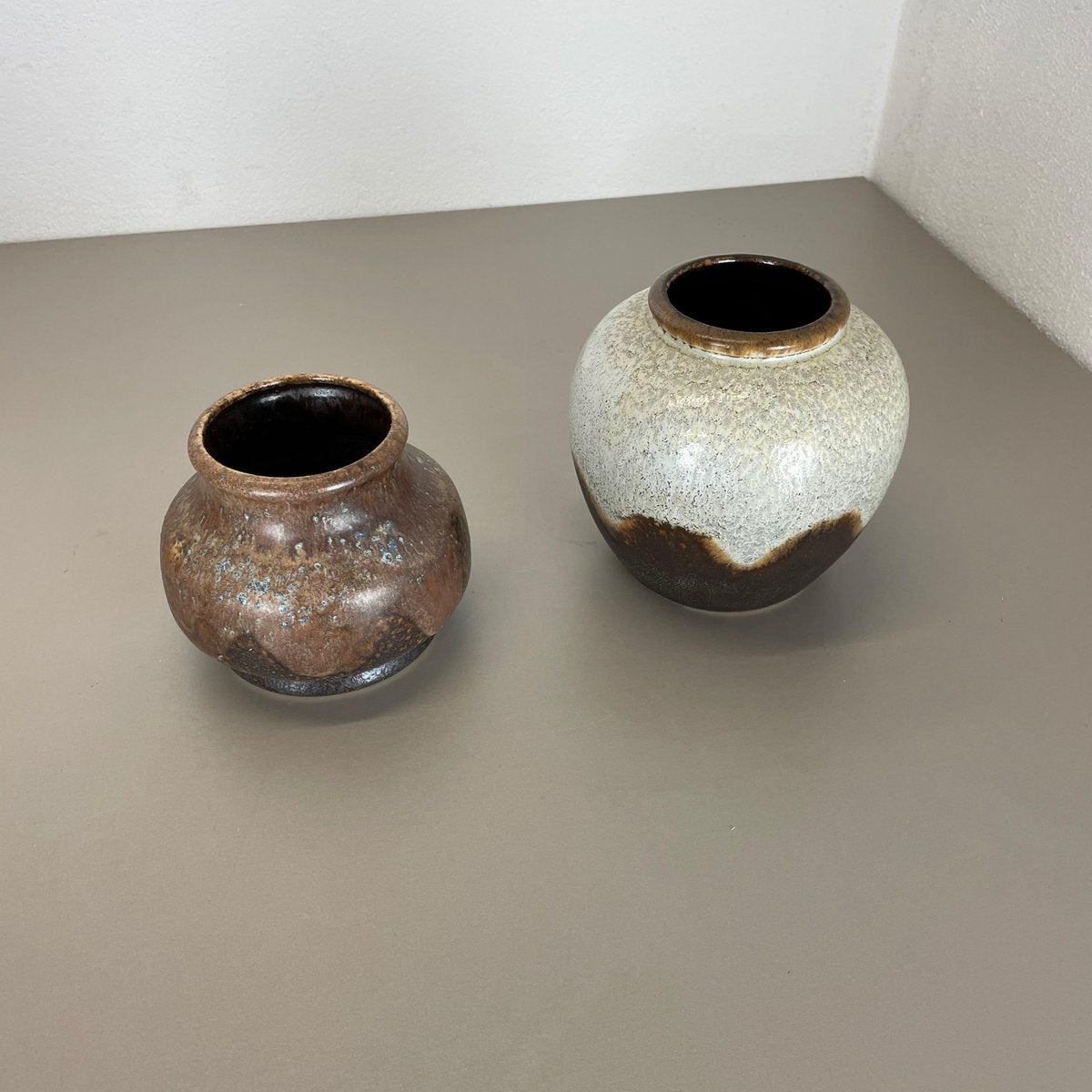 German Ceramic Pottery Lava Vases from Dümler and Breiden, 1960s, Set of 2