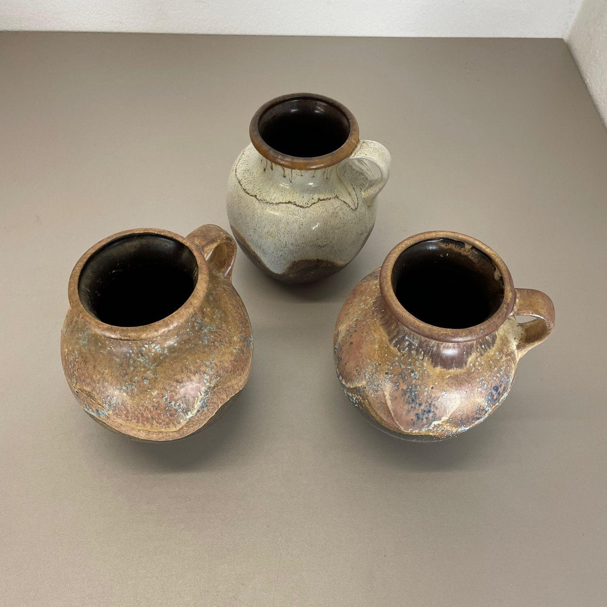 German Ceramic Pottery Lava Vases from Dümler and Breiden, 1960s, Set of 3