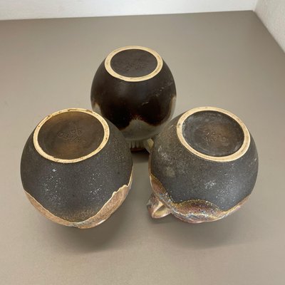 German Ceramic Pottery Lava Vases from Dümler and Breiden, 1960s, Set of 3-QZ-1169014