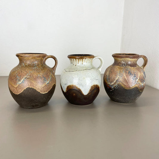 German Ceramic Pottery Lava Vases from Dümler and Breiden, 1960s, Set of 3