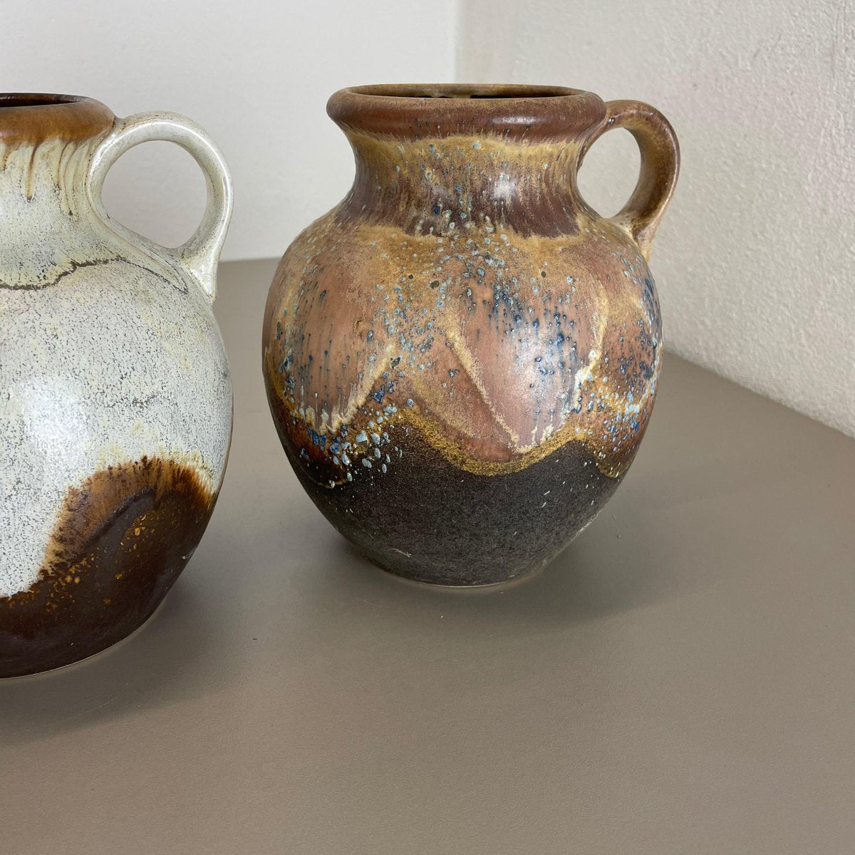 German Ceramic Pottery Lava Vases from Dümler and Breiden, 1960s, Set of 3