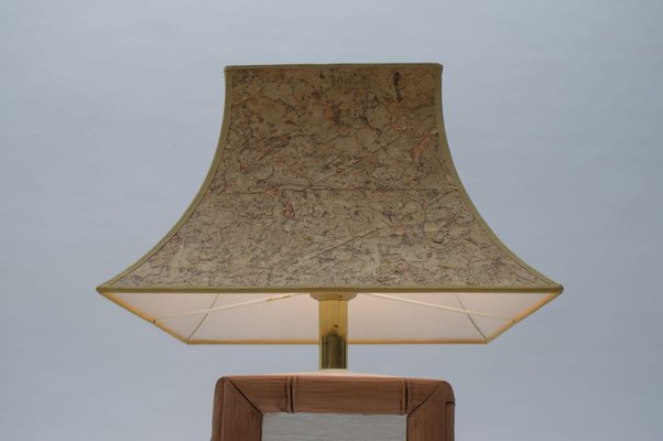 German Ceramic Table Lamp with Cork Shade from Leola, 1970s-KQB-736315